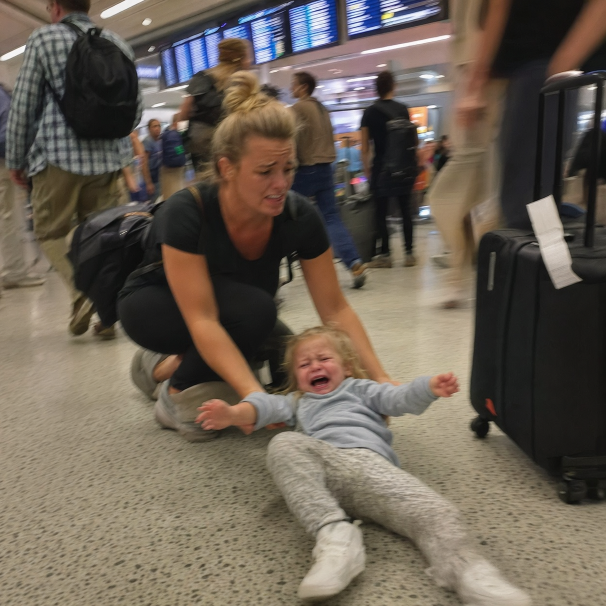 Toddler meltdown in airport